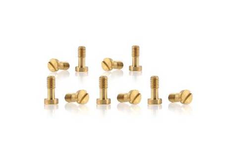 Screw kit M2,5x6 mm semi threaded in brass