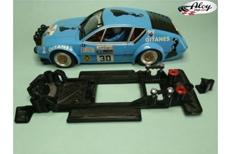 In Line chassis Black 3DP Porsche 911 Carrera SCX