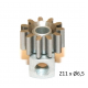 Steel Pinion pull-out brass Z11 x 6.5 mm