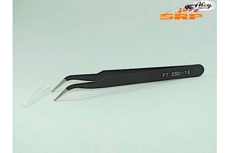 Curved stainless steel tweezers 