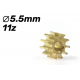 Brass sprocket with 11z 5,5 mm diameter